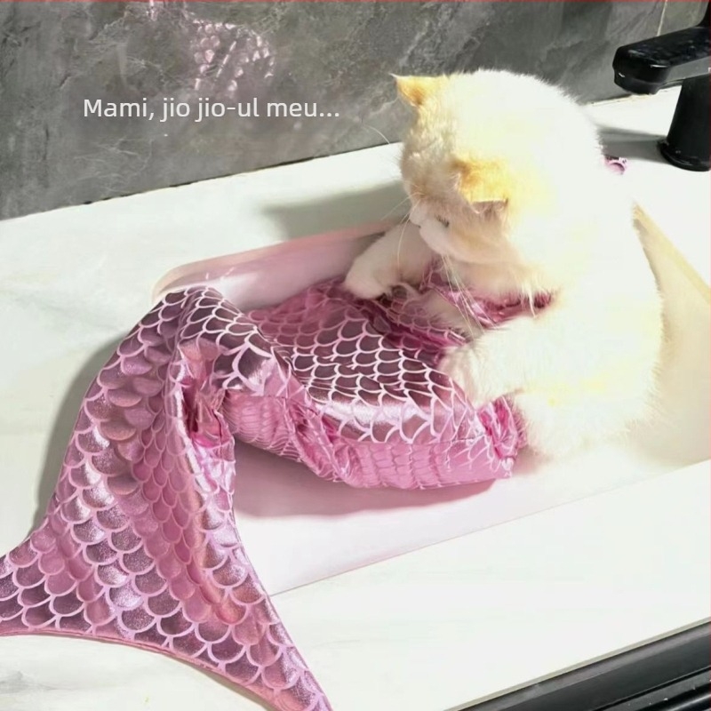 Costum de transformare pentru animale de companie – coadă de sirenă pentru câini și pisici, poliester, stil prințesă
