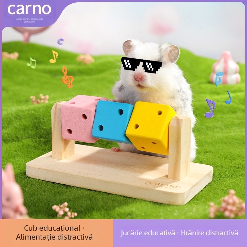 Accesorii pentru hamsteri: set dentiție din lemn cu casă de adăpost, Carno, origine Suqian, Jiangsu