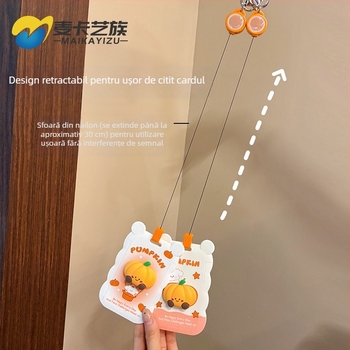 Carcasă pentru card cu tambur retractabil, stil Cartoon, ABS, pentru carduri de campus/studenți și legitimații de serviciu