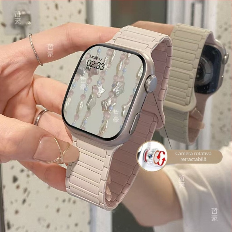 S10 ceas inteligent cu curea din silicon, slot SIM, cadran cilindric, rezistent la apă