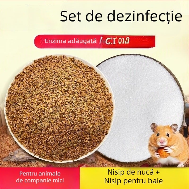 Așternut deodorant pentru hamster — nisip de nuc, bioenzime, nisip granulat, pentru hamster