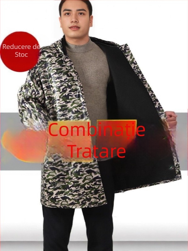 Salopetă de iarnă camuflată, căptușită cu polar, impermeabilă, rezistentă la ulei pentru adulți.