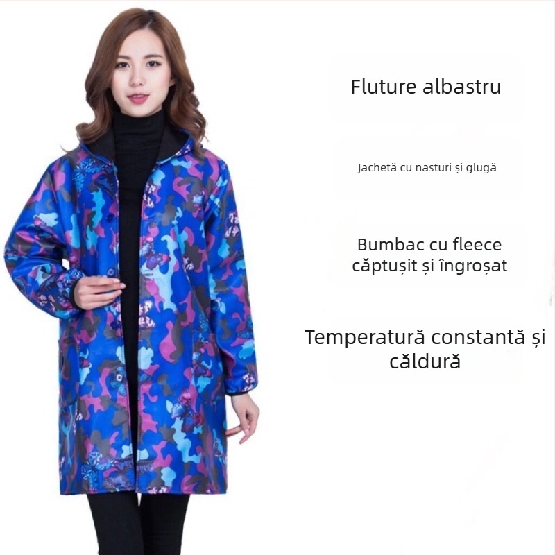 Salopetă de iarnă camuflată, căptușită cu polar, impermeabilă, rezistentă la ulei pentru adulți.