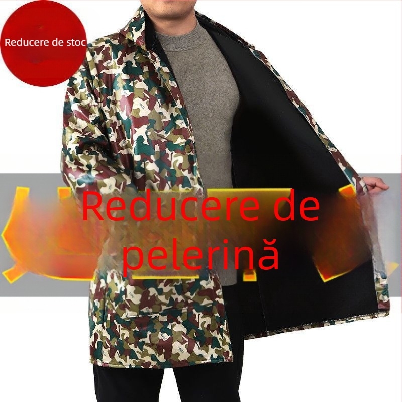 Salopetă de iarnă camuflată, căptușită cu polar, impermeabilă, rezistentă la ulei pentru adulți.