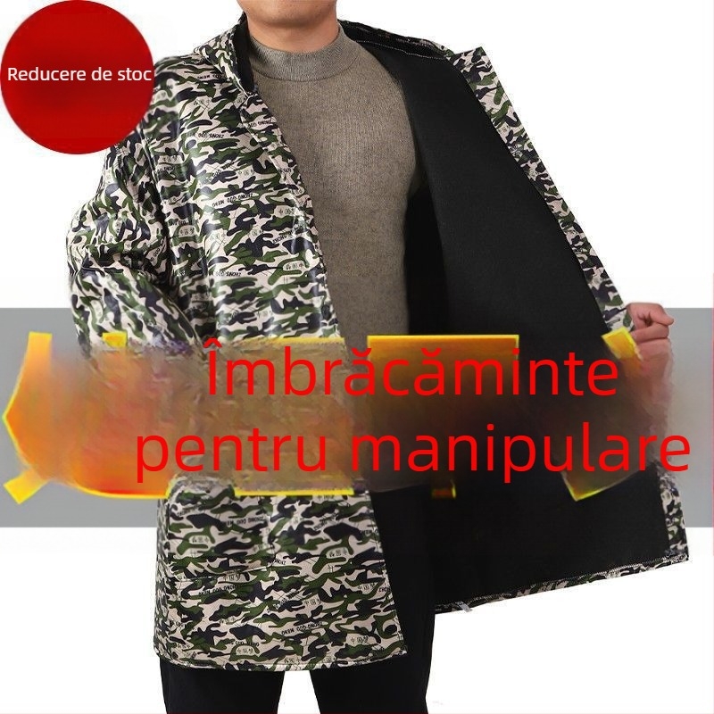 Salopetă de iarnă camuflată, căptușită cu polar, impermeabilă, rezistentă la ulei pentru adulți.