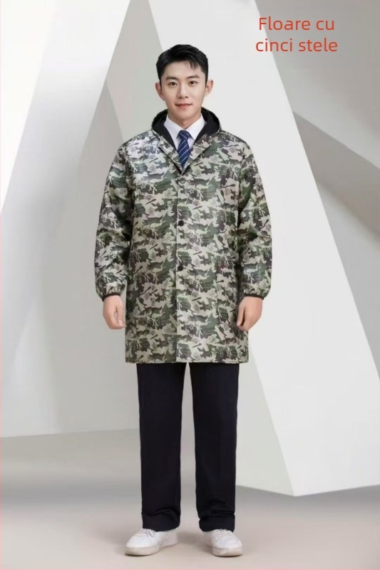 Geacă de lucru camuflaj, cu căptușeală fleece, mâneci lungi, pentru fabrici și depozite