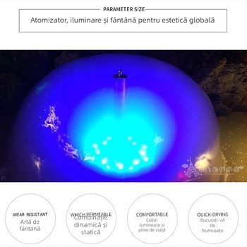 HQ-3248MF/4048MF/5048MF fântână peisaj cu ciupercă, pompă de aerare, LED și atomizare