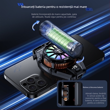 Răcitor wireless pentru telefonul mobil BINBO/HOOYS SRQ-X25, răcire pe semiconductori, trei trepte, 3W, ABS