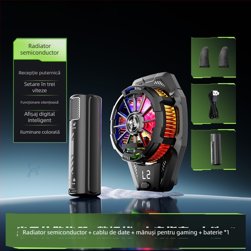 Răcitor wireless pentru telefonul mobil BINBO/HOOYS SRQ-X25, răcire pe semiconductori, trei trepte, 3W, ABS