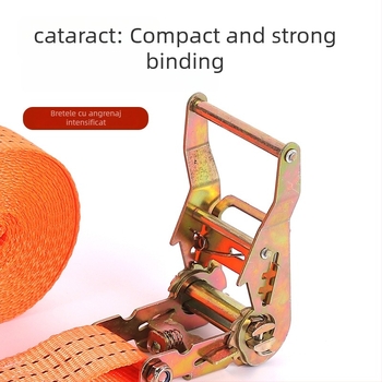 Curele de prindere pentru încărcături cu cârlig dublu, curele din poliester, tensionator cu mecanism de reglare pentru transportul mărfurilor