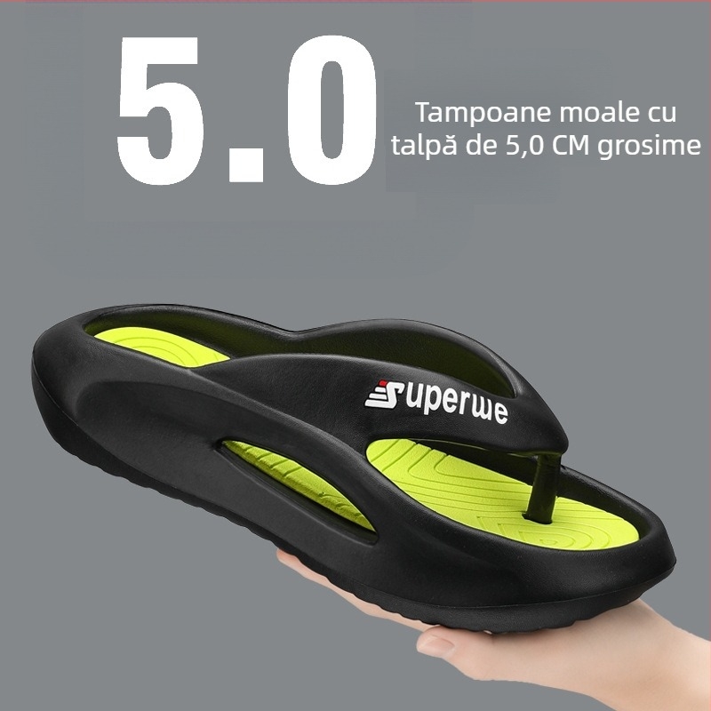 Flip-flops EVA pentru bărbați, talpă groasă anti-derapare, stil tineresc, vară 2025