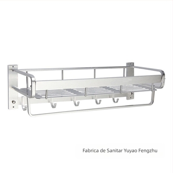 Raft de prosoape din aliaj de aluminiu, cu panou din plasă în formă de U pentru baie, suprafață oxidată, sarcină de 20 kg, un singur rând cu bară pentru prosoape și cârlig, stil modern minimalist