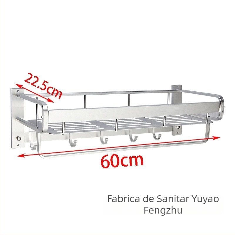 Raft de prosoape din aliaj de aluminiu, cu panou din plasă în formă de U pentru baie, suprafață oxidată, sarcină de 20 kg, un singur rând cu bară pentru prosoape și cârlig, stil modern minimalist