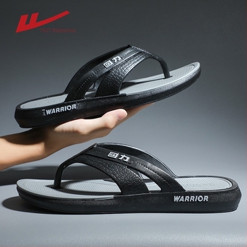 Slapi bărbați cu deget deschis, antiderapante, confortabile pentru plajă, talpă groasă, PVC partea superioară și talpa, talpă turnată prin injecție