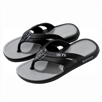 Slapi bărbați cu deget deschis, antiderapante, confortabile pentru plajă, talpă groasă, PVC partea superioară și talpa, talpă turnată prin injecție