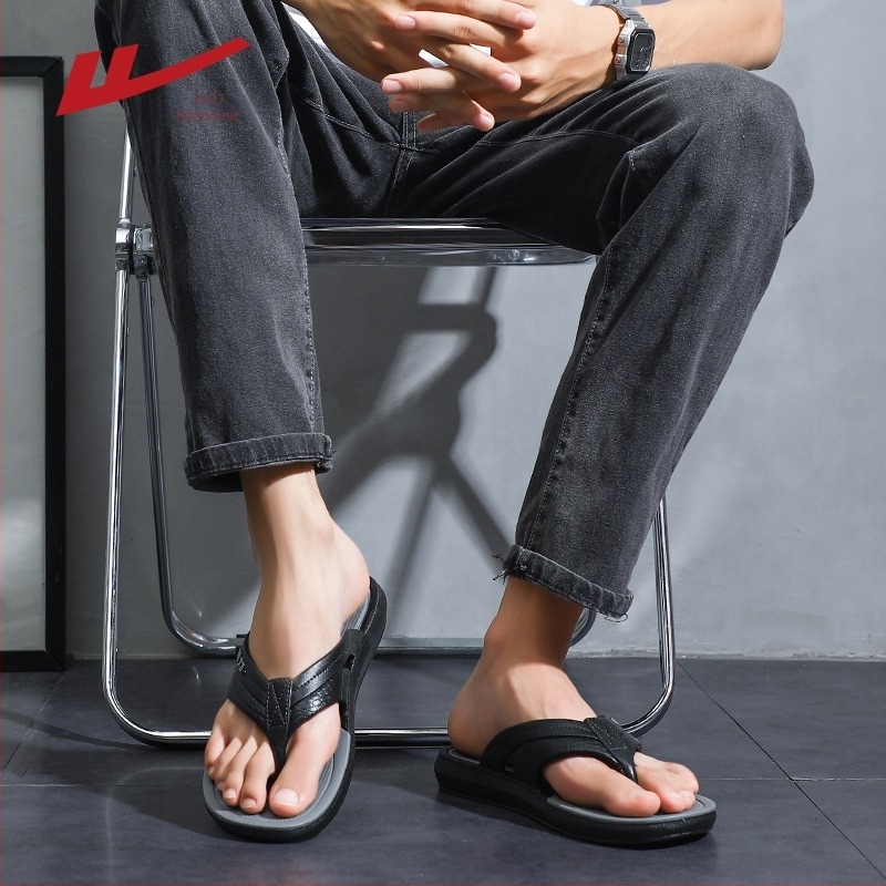 Slapi bărbați cu deget deschis, antiderapante, confortabile pentru plajă, talpă groasă, PVC partea superioară și talpa, talpă turnată prin injecție