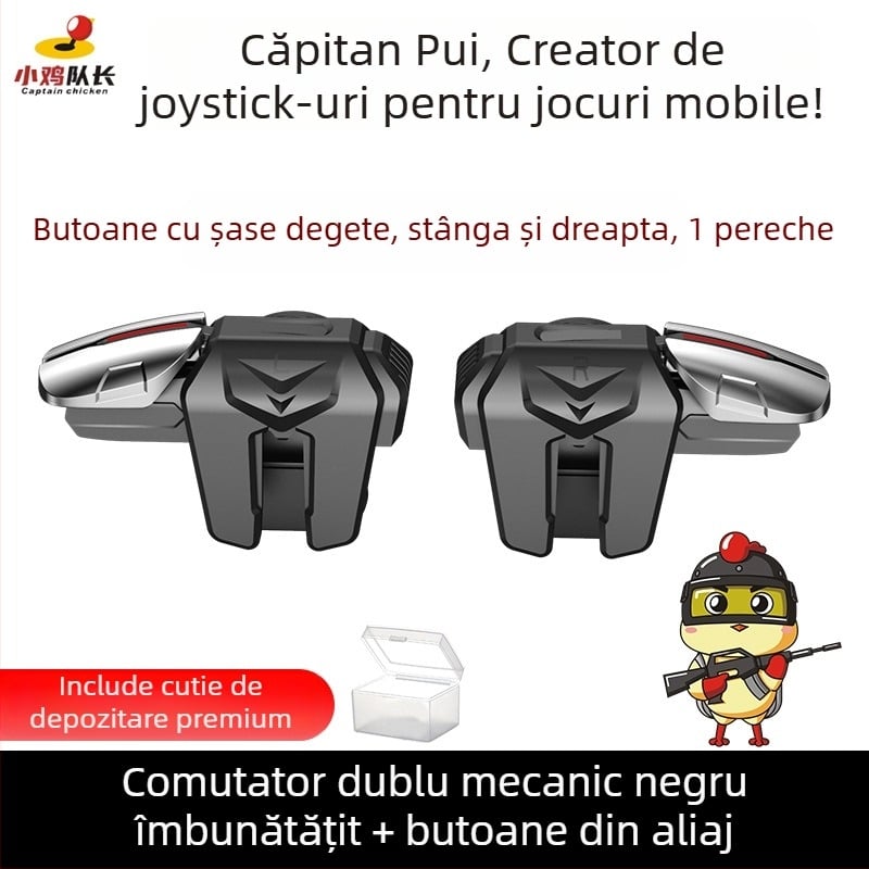 Buton mecanic de umăr cu șase degete pentru jocuri mobile - wireless, interfață neobișnuită, nivel începător