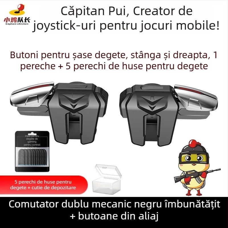 Buton mecanic de umăr cu șase degete pentru jocuri mobile - wireless, interfață neobișnuită, nivel începător
