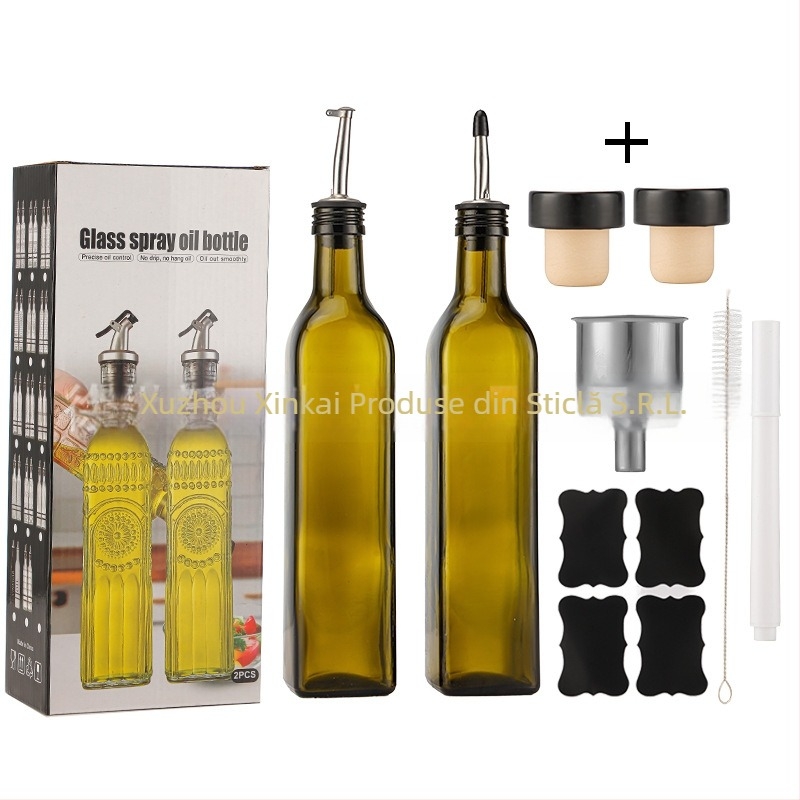 Sticlă pentru ulei de măsline, dozator de spray, formă pătrată, design modern, calitate premium