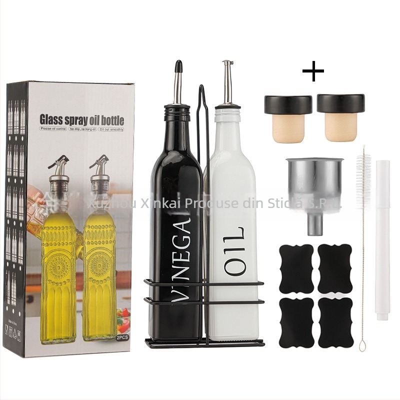 Sticlă pentru ulei de măsline, dozator de spray, formă pătrată, design modern, calitate premium