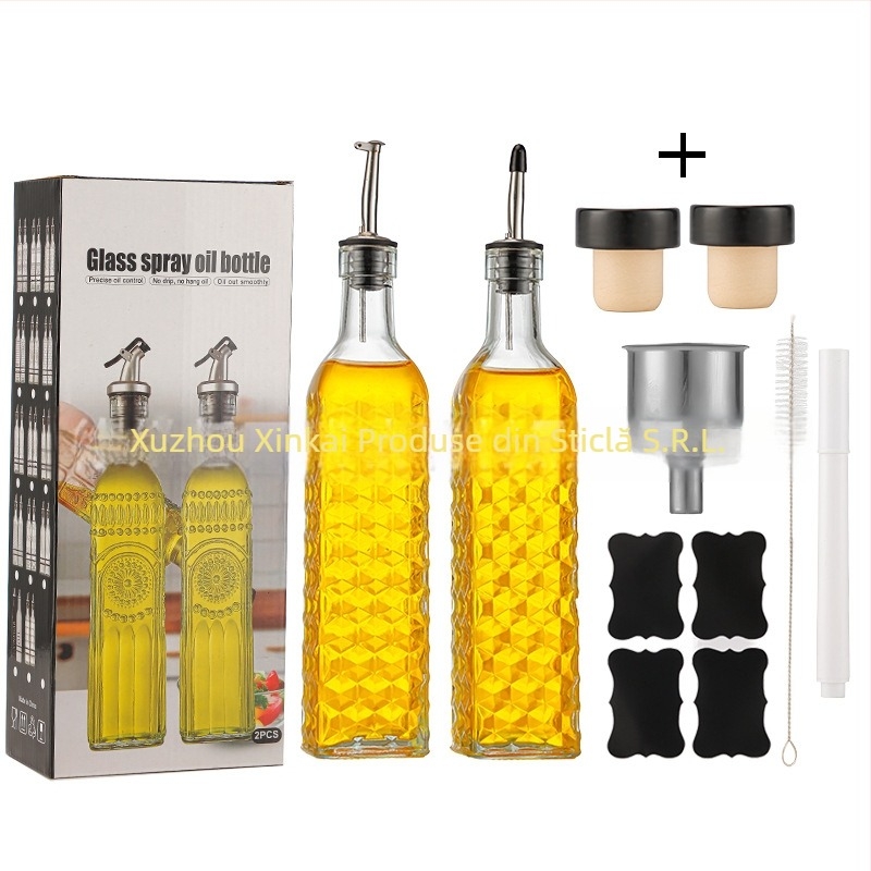 Sticlă pentru ulei de măsline, dozator de spray, formă pătrată, design modern, calitate premium