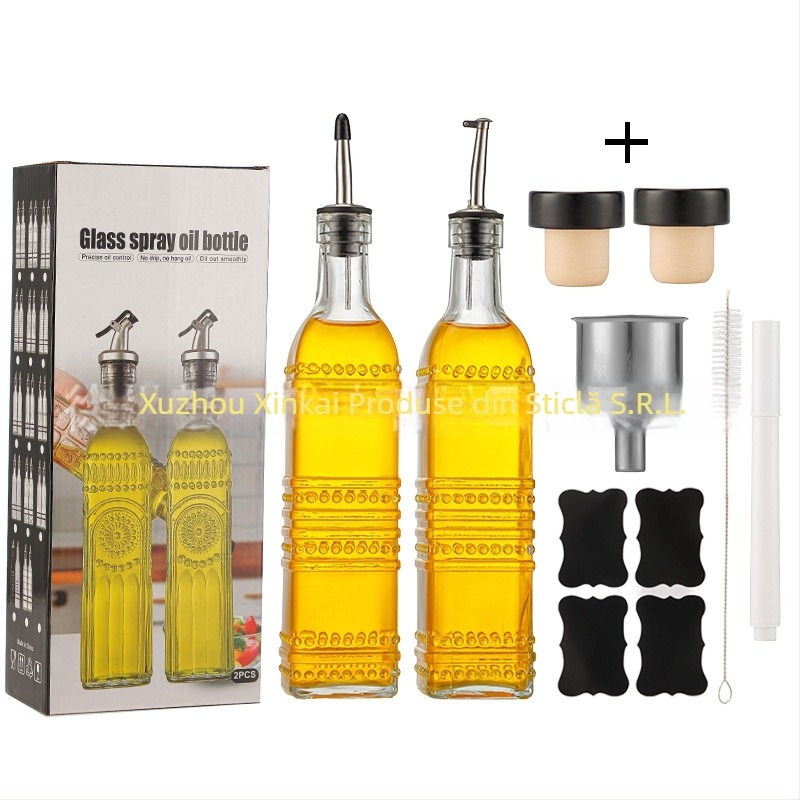 Sticlă pentru ulei de măsline, dozator de spray, formă pătrată, design modern, calitate premium