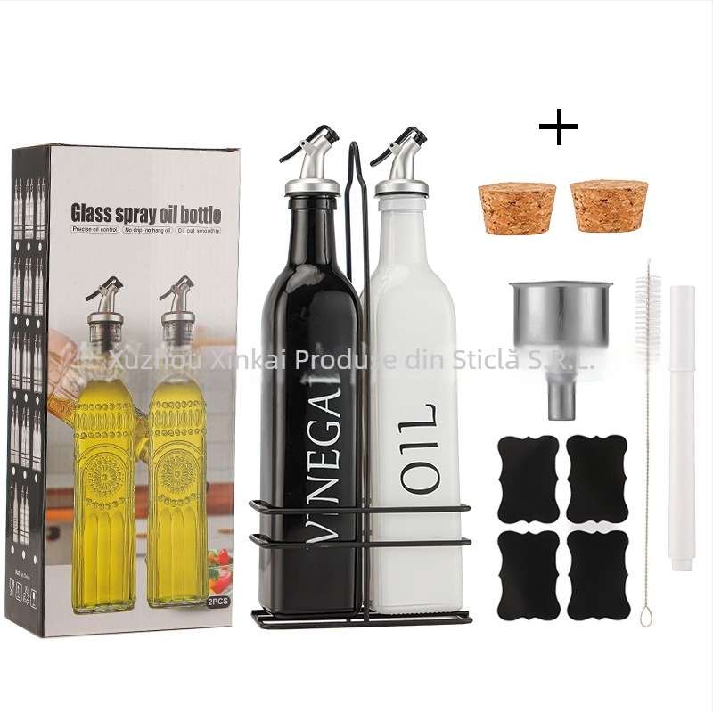 Sticlă pentru ulei de măsline, dozator de spray, formă pătrată, design modern, calitate premium