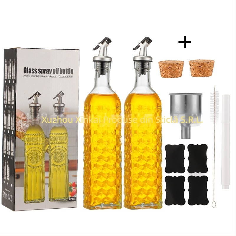 Sticlă pentru ulei de măsline, dozator de spray, formă pătrată, design modern, calitate premium