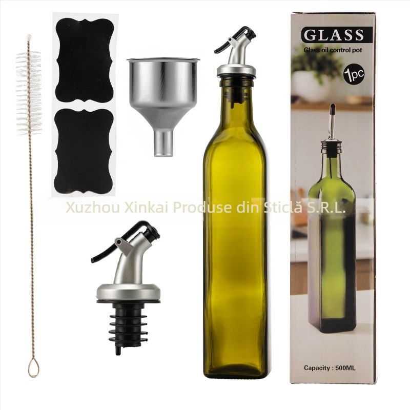 Sticlă pentru ulei de măsline, dozator de spray, formă pătrată, design modern, calitate premium