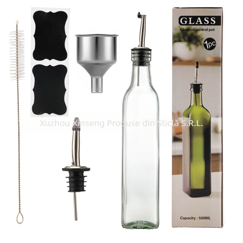 Sticlă pentru ulei de măsline, dozator de spray, formă pătrată, design modern, calitate premium