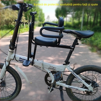 Șezut frontal pentru bicicletă pentru copii, universal, compatibil cu biciclete de munte și cele pliabile; cadru metalic, modelul 089, marca Aijiamei