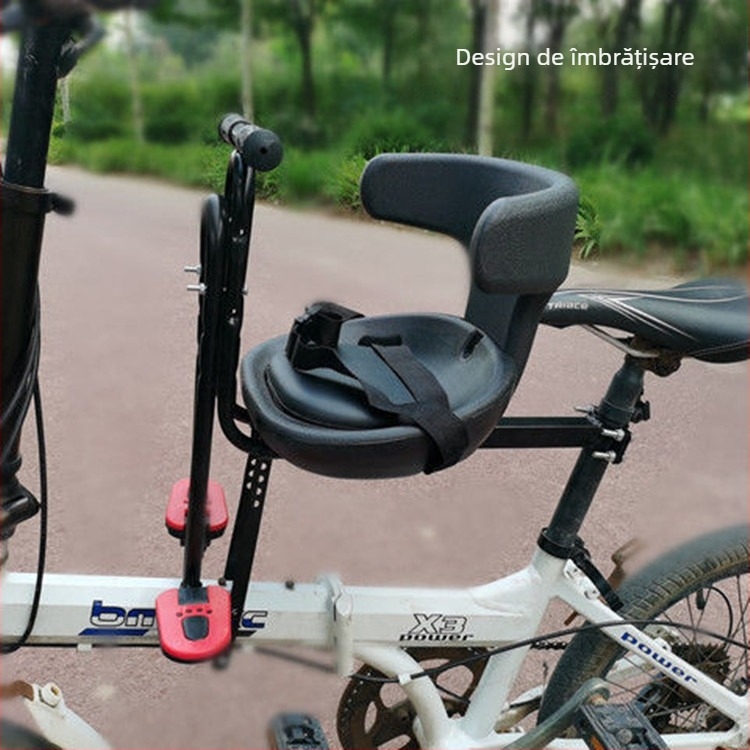 Șezut frontal pentru bicicletă pentru copii, universal, compatibil cu biciclete de munte și cele pliabile; cadru metalic, modelul 089, marca Aijiamei