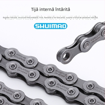 Lanț de bicicletă pentru 8–12 viteze; oțel cu conținut înalt de carbon; pas 12,7; lungime 116L/126L