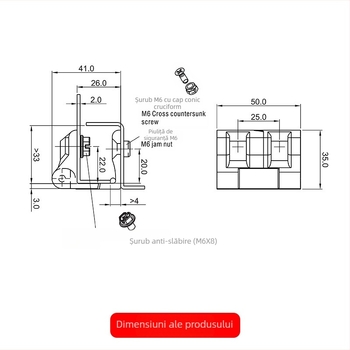 One Card balama exterioară din aliaj de zinc pentru carcase și dulapuri de automatizare industrială, model 2326
