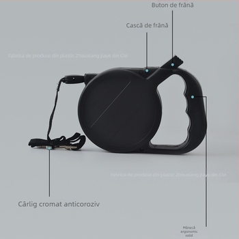 Lesă de câine retractabilă, material PP, origine Zhejiang, ambalare 44 bucăți