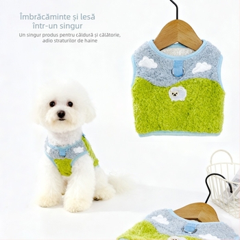 Lesă reglabilă pentru animale de companie și ham din poliester, Garden Chen