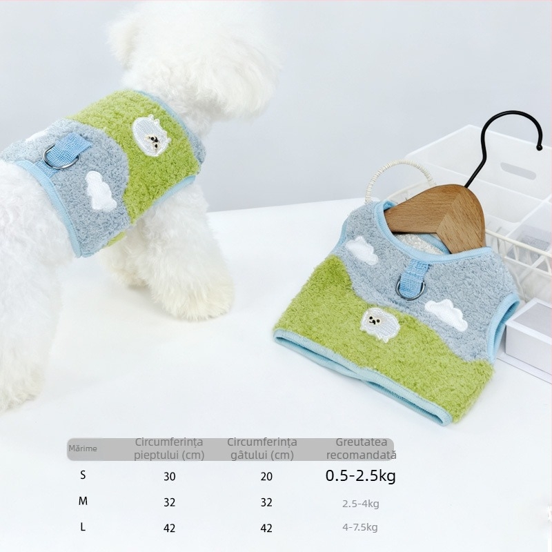 Lesă reglabilă pentru animale de companie și ham din poliester, Garden Chen