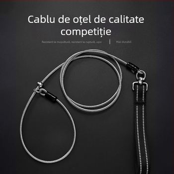 Lesă pentru câine din oțel inoxidabil, pentru plimbări, antrenament profesional, design cu noduri durabil