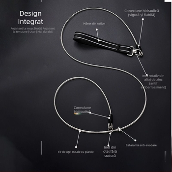 Lesă pentru câine din oțel inoxidabil, pentru plimbări, antrenament profesional, design cu noduri durabil