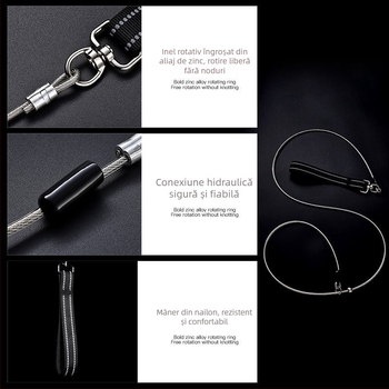 Lesă pentru câine din oțel inoxidabil, pentru plimbări, antrenament profesional, design cu noduri durabil