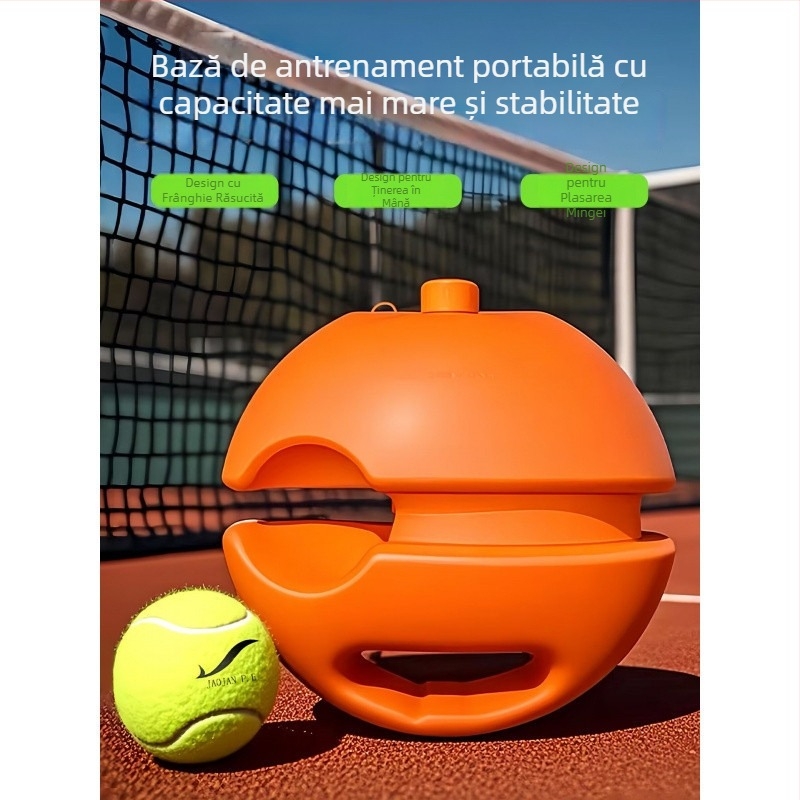 Antrenor de tenis pentru antrenament solo cu revenire prin sârmă, cadru din aluminiu, şnur din nylon, mâner G1, lovitură directă