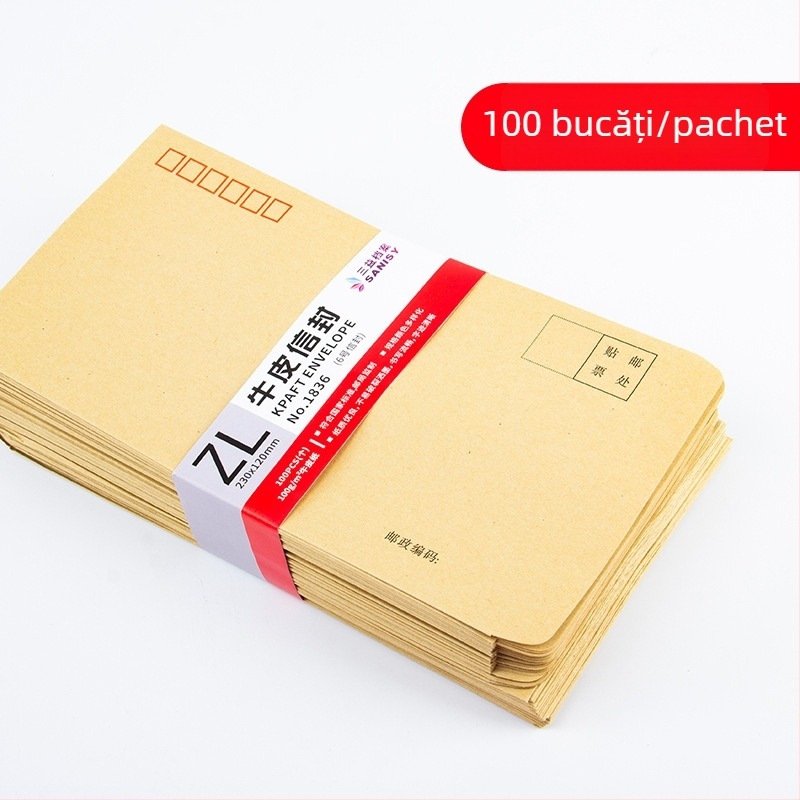 Sanyi plic poștal din hârtie Kraft, stil plic chinezesc, Model No. 9/C4, cu logo imprimat