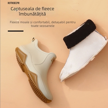 Ghete de ploaie din plastic, unisex, talpă EVA, impermeabile, antiderapante