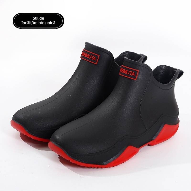 Ghete de ploaie din plastic, unisex, talpă EVA, impermeabile, antiderapante