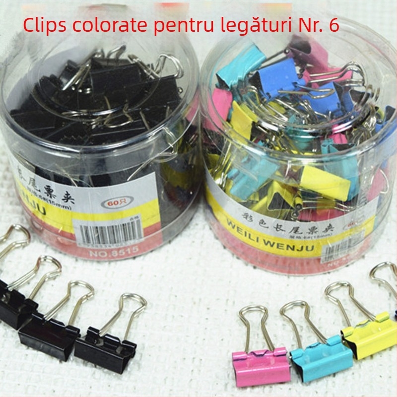 Cleme pentru documente metalice, model 5106, 60 bucăți pe cutie, Great Power