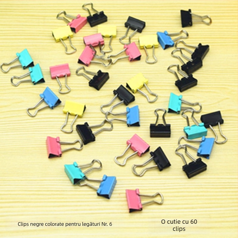 Cleme pentru documente metalice, model 5106, 60 bucăți pe cutie, Great Power