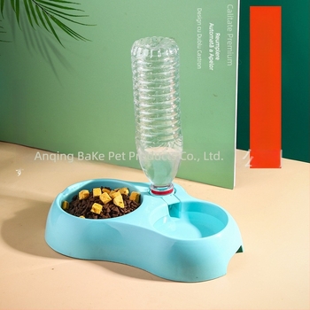 Adăpător automat pentru pisici, cu două boluri – din plastic