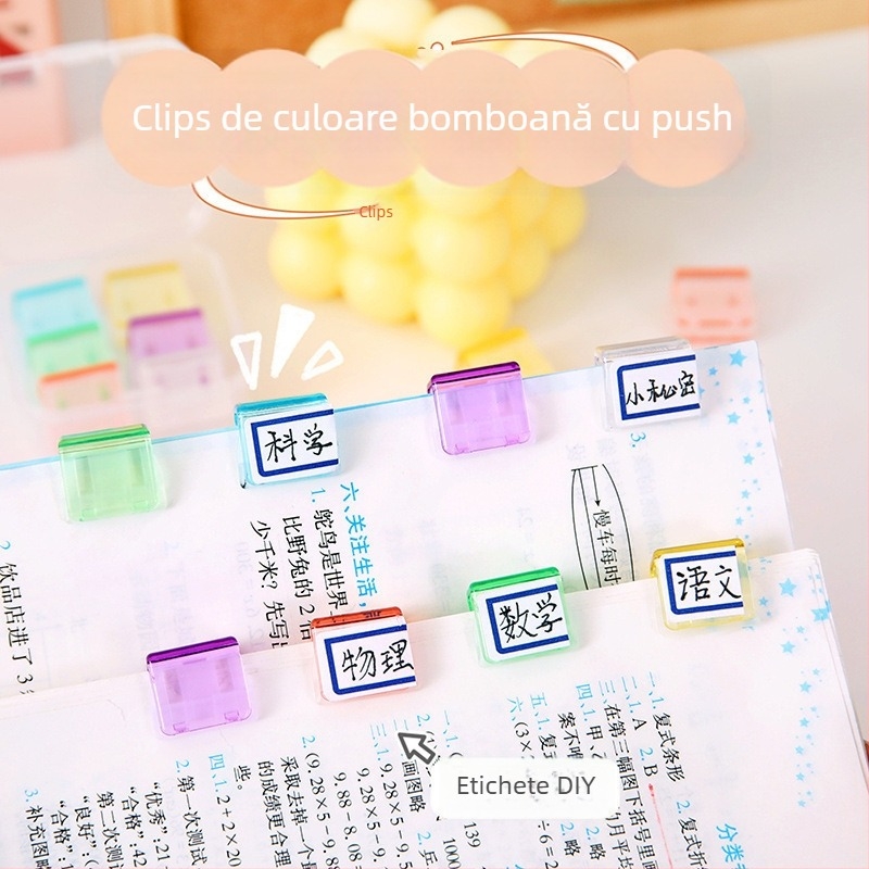 Clip de colț din plastic, transparent, pentru birou, multifuncțional