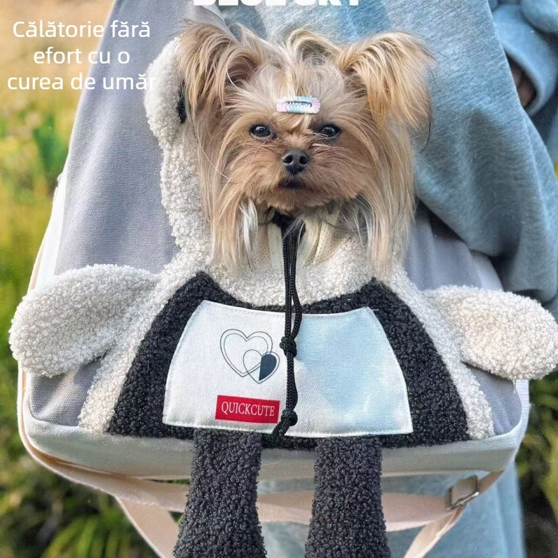 Hipani Geantă Oxford pentru animale pentru pisici și câini mici | curea crossbody, model cu animale, capacitate 4 kg