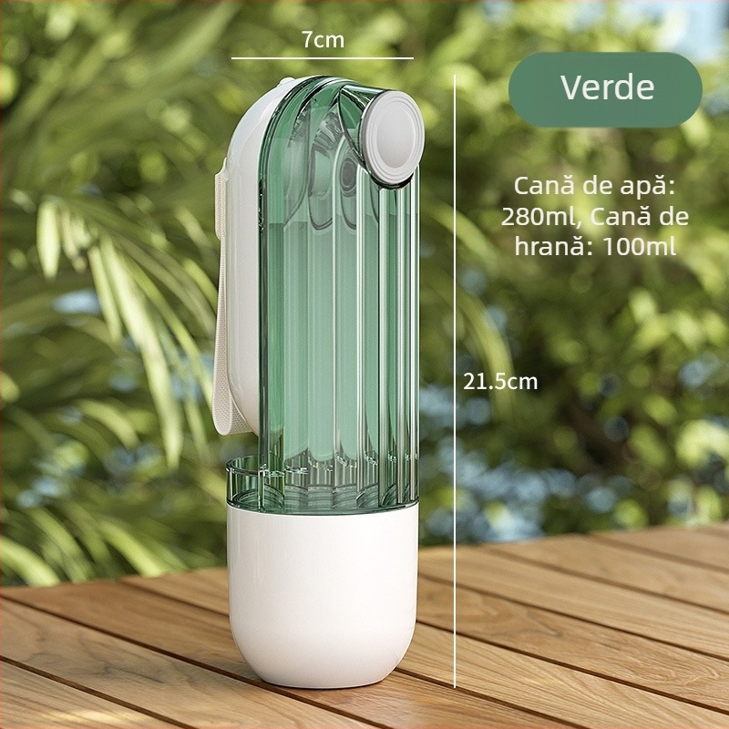 Sticlă portabilă pentru hrană și apă pentru câini, pentru exterior — cupă de călătorie și hrănitoare manuală, ABS/PP/PS, ambalaj 120 buc